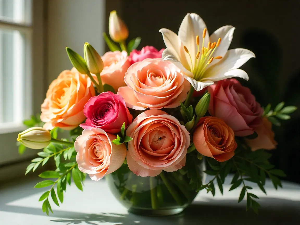 Beautiful Flower Arrangement With Various Colors